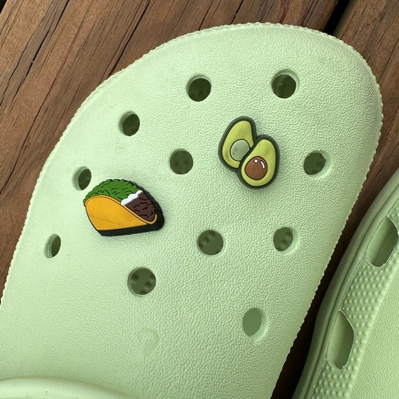 Light green Crocs w/ avocado and margarita jibbitz! - Picture 6 of 8